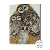 Картина по номерам Art Gallery XQB84048 Mozaic cu diamante 30x40cm Familia de bufnite