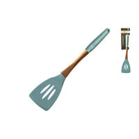 Spatulă bucătărie Promstore 19935 с отверстиями James.F 33cm, дерево/силикон