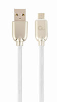Blister Type-C /USB2.0, AM/CM,  2.0m, Cablexpert Premium Ruber White, CC-USB2R-AMCM-2M-W