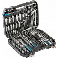 Набор ручных инструментов Hoegert Set de capete tubulare si accesorii 1/4, 3/8, 1/2 222buc HT1R244