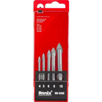 Набор головок, бит, насадок Ronix RH-5350 Набор сверл по стеклу и керамике 4-10mm 5шт