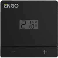 Термостат ENGO Controls EASY-BATB, montaj pe perete, alimentare pe baterii, prin fir, ecran LCD, black