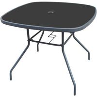 Mobilier pentru grădină Villager Faro gri închis + sticlă imprimată negru (51190)