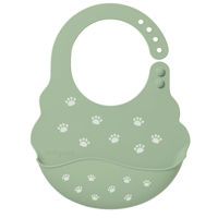 Bavețică BabyOno 0829/06 Baveta din silicon cu incuietoare reglabil /maslin
