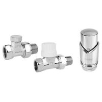 Аксессуар для систем отопления Ferro ZTM30CR+cap termo, robinet cal drept set 1/2" tur+retur
