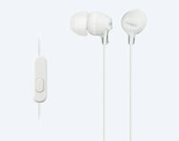 Earphones  SONY  MDR-EX15AP, Mic on cable,  4pin 3.5mm jack L-shaped, Cable: 1.2m, White