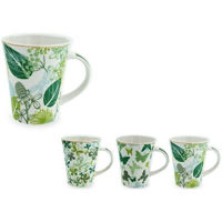 Чашка Promstore 28602 350ml Зеленые листья, бабочки, конус