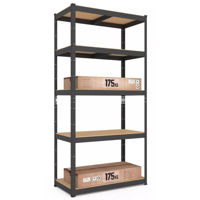 Офисный стеллаж Nex Home Raft metalic Budget 1800x600x400mm, 5 polite MDF, Antracit