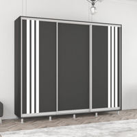 Шкаф Mobildor-Lux Aron uși glisante din PAL cu lamele (240x60x240H cm) Anthracite