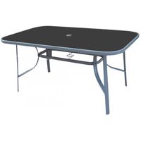 Mobilier pentru grădină Villager Como gri închis + sticlă imprimată negru (41076)