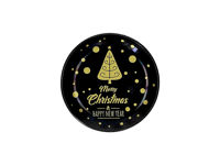 Farfurie decorativa 10cm Tognana Christmas, negru/aur