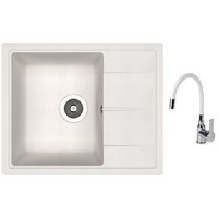 Мойка кухонная со смесителем Dr.Gans Nika 580 + SanDonna F 9995 alb
