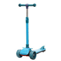 Самокат New World BAQ-2523 Trotineta cu roti luminoase albastru deschis, 61625