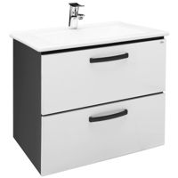 Dulap pentru lavoar Mashtab 11357 Agat cu 2 sertare 70cm Alb-Antracit