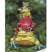 Tablou pe numere Strateg R 9 / 6 (GS1609)(73660) Patru broaste, 40x50 cm