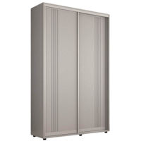 Dulap Mobildor-Lux Compact uși glisante PAL cu ornament linii (140x45x200H cm) Grey