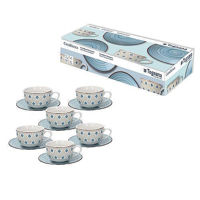 Чашка Tognana 54105 Set cani 6buc, Metropolis Casablanca cu farfurioare, portelan