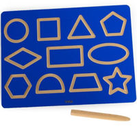 Set de creație Viga 44699 Tablă din lemn cu figuri geometrice și indicator