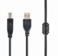 Cable USB, AM/BM,  1.8 m, USB2.0  Premium quality with ferrite core, CCF-USB2-AMBM-6