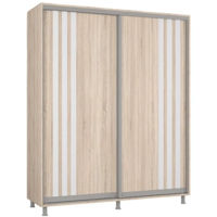 Dulap Mobildor-Lux Aron cu uși glisante сu lamele (180x60x210H cm) Sonoma