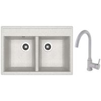 Мойка кухонная со смесителем Dr.Gans Astra 780 + SanDonna F 7073 gri