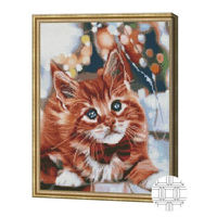 Tablou pe numere Art Gallery QB205908 Mozaic cu diamante patrate Motanas roșcat 40x50cm