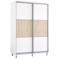 Шкаф Mobildor-Lux Горизонтальные раздвижные двери из ДСП Aron-P 1,0–1,8 м (140 x 60 x 200 см), цвет: бриллиантовый белый