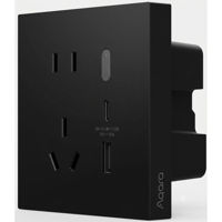 Розетка электрическая Aqara Smart Socket H2 Black, 1 USB, 1 Type-C, zigbee 3.0, черный (ZNQBCZ11LM)