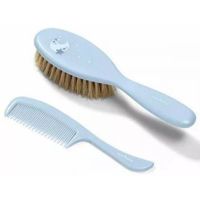 Set pentru îngrijirea bebeluşului BabyOno 0567/04 Pieptene si perie naturala p/u parul albastru