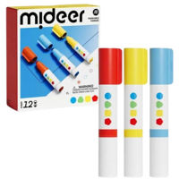 Set de creație Mideer SMD3386 Set de markere lavabile cu vârf rotund și ștampilă, 12 culori