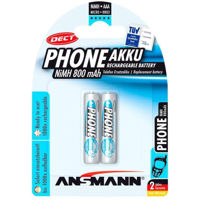 Аккумулятор Ansmann NiMH rechargeable battery Micro AAA / HR03 / 1.2V, 800mAh, 2 pack (12)