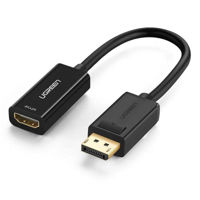 Переходник для IT Ugreen 40363 Adapter DP-M to HDMI-F 4K@60Hz with Audio 0.25M MM137, Black