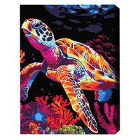 Tablou pe numere BrushMe BSB0017FC 40x50сm (pânză neagră/fără cutie) Fantezia broaștei țestoase