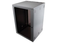 19" 24U Standard Floor Rack, SN-IRON 19" 24U-06-08-ДС-ПГ-2БГ, 600х800х1200/1235*, Glass Door, Black