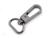 Metal swivel eye snap hook, width 15 mm / black nickel