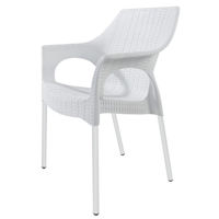 Кресло Papatya Bambo - white / legs aluminium satin