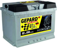 Автомобильный аккумулятор Gepard Silver 62 AH 650A (240x175x189)
