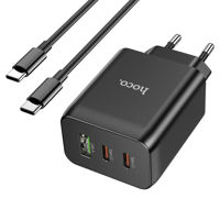 Hoco N18 Phenomenon 65W three-port (2C1A)GaN charger set(Type-C to Type-C)(EU)