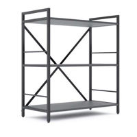 Офисный стеллаж Nex Home Raft metalic Loft 900x800x400mm, 3 polite PAL, Anthracite/Anthracite