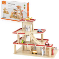 Игрушка PolarB 44763 Set de joc din lemn Parcare-garaj