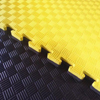 Татами мат Eva Puzzle 1х1 м, 2 см, 80 кг/м3 yellow-black (7869)