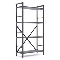 Офисный стеллаж Nex Home Raft metalic Loft 1100x600x240mm, 4 polite PAL, Anthracite/Anthracite