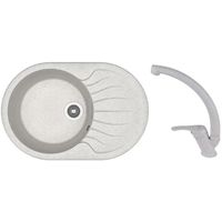 Мойка кухонная со смесителем Dr.Gans Berta 760 + SanDonna F 1069 gri