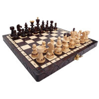 Joc educativ de masă miscellaneous 5233 Sah din lemn 30 cm CH134AK Pearl, king 6,5 cm fag, mesteacan