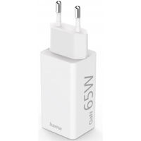 Зарядное устройство сетевое Hama 201643 Quick Charger, GaN, 1x USB-C PD, 1x USB-A QC, Mini-Charger, 65W