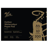 Набор для творчества Mont Marte MSB0128 Hartie pt acuarelă, 100% Bumbac, 200g, A4, 10foi