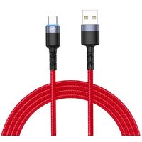 Cablu telefon mobil Tellur TLL155334 Cable USB - Type-C, cu LED, 3A, 1.2m, Red