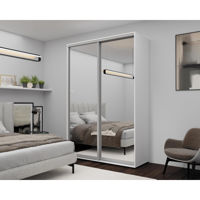 Dulap Nex Home Dulap cu uși glisante, 160x60x220cm, Oglinda, Alb