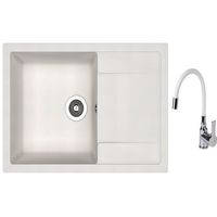 Мойка кухонная со смесителем Dr.Gans Techno 760 + SanDonna F 9995 alb