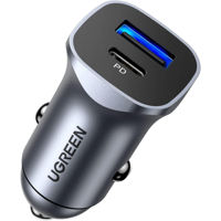 Зарядное устройство для автомобиля Ugreen Fast USB QC 18W+PD 20W, Space Grey